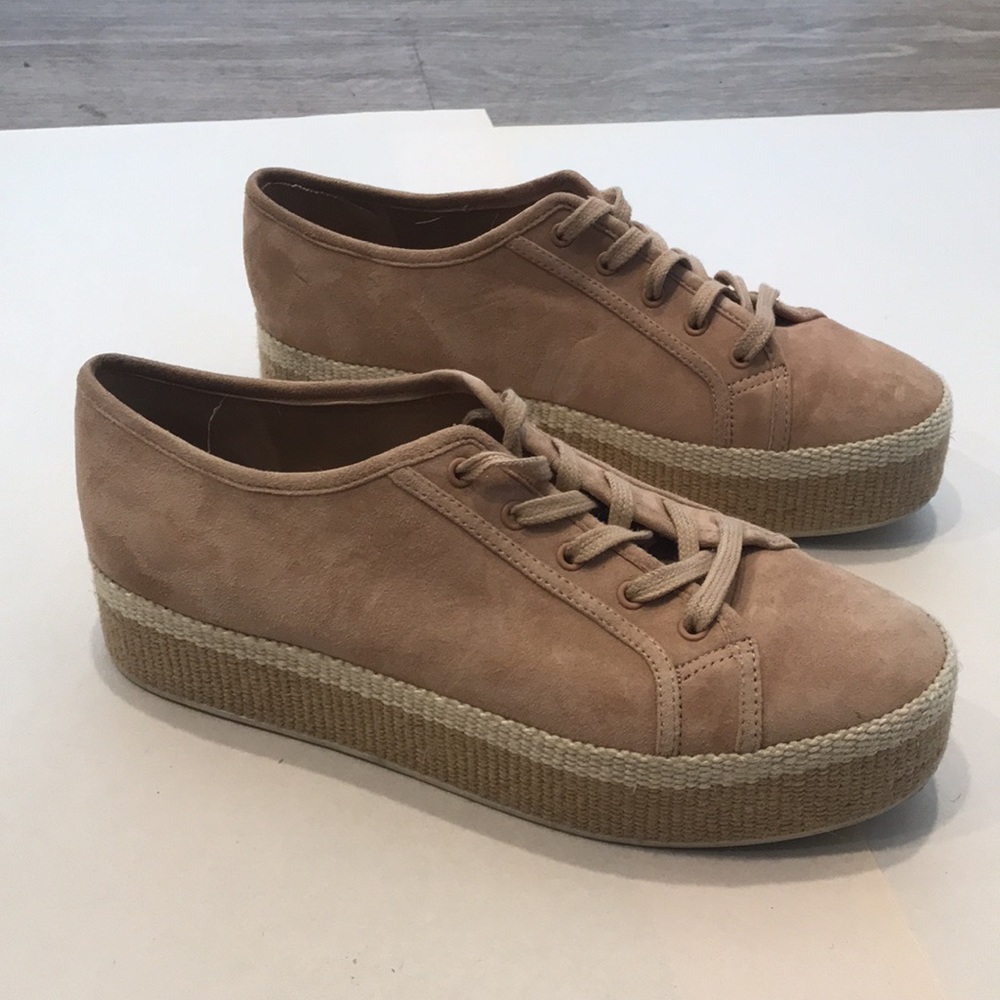 Vince Suede Platform Sneakers, Light Pink, Size 7